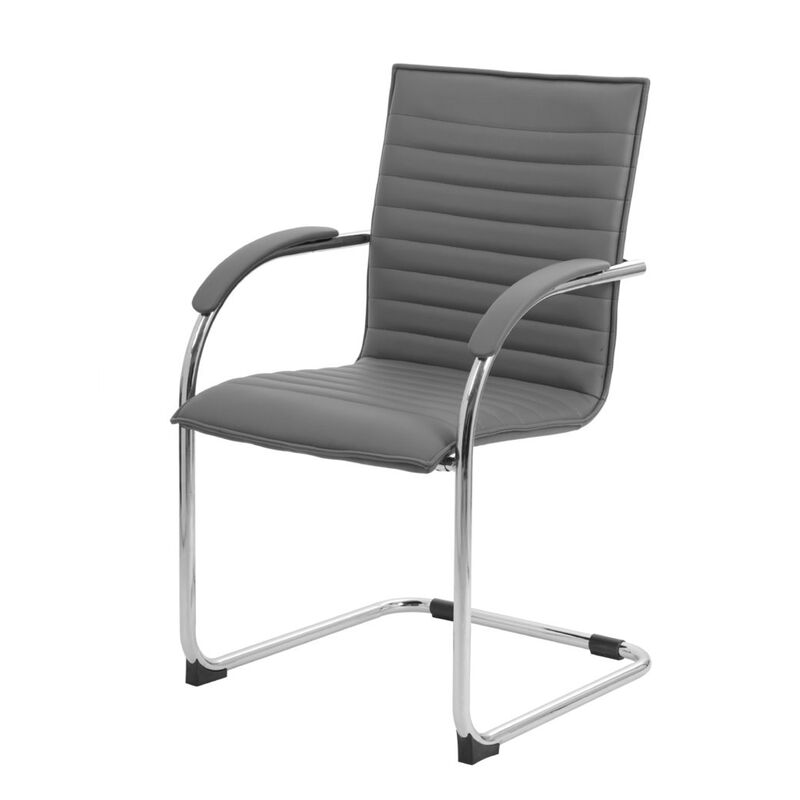 Neni Office Chair Set of 2, Foam Fill Vinyl, Chrome Cantilever image number 3