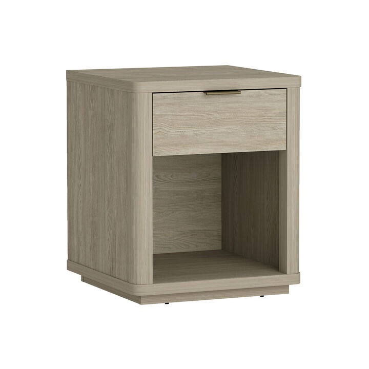 Evelyn Narrow 1-Drawer Nightstand in Gray