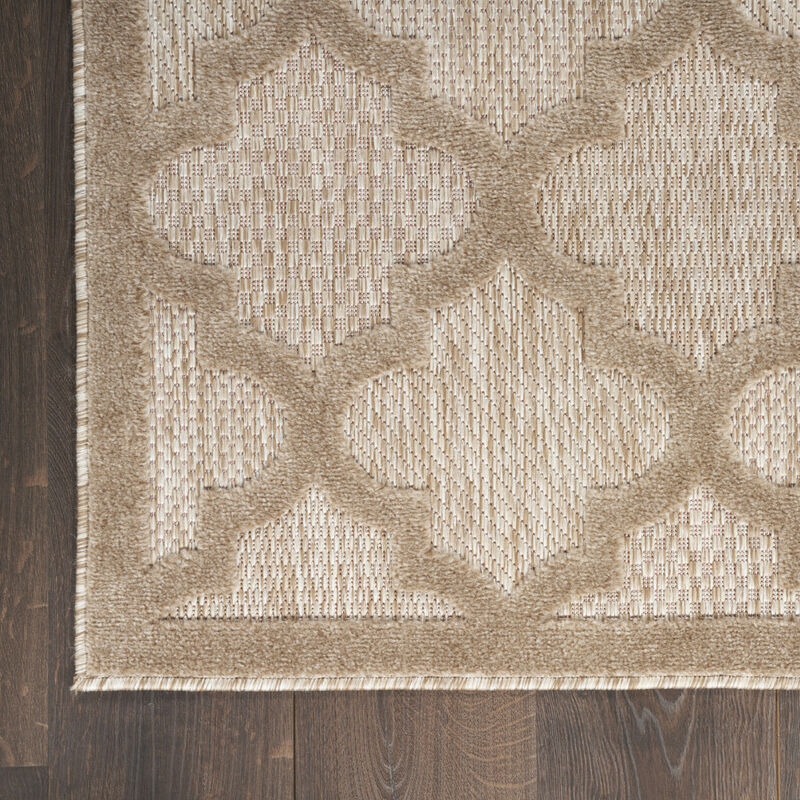 HomeRoots 6' Natural And Beige Geometric Indoor Outdoor Area Rug image number 2