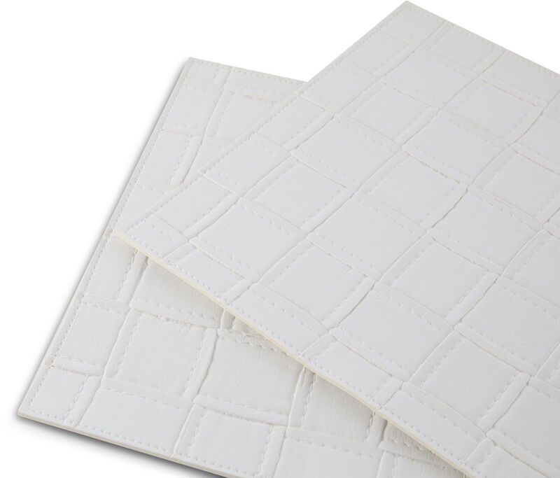 HomeRoots 18" Set of Four White Basketweave Faux Leather Placemats image number 3