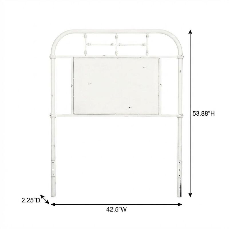 Liberty Furniture Distressed Metal Twin Headboard Vintage Style Metal Tube Frame image number 5