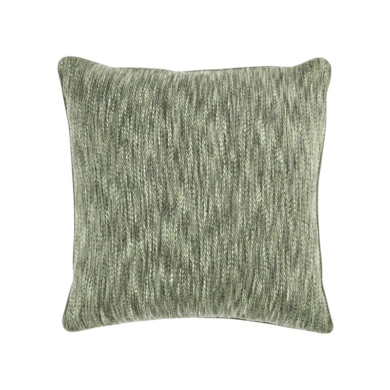Sam Square Accent Throw Pillow, 22 Inch Cotton Blend, Cedar Green - Benzara