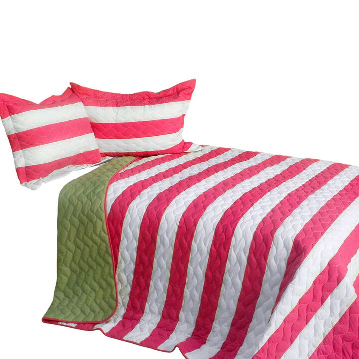 3-Piece Vermicelli Quilted Patchwork Quilt Set Soft Bedding