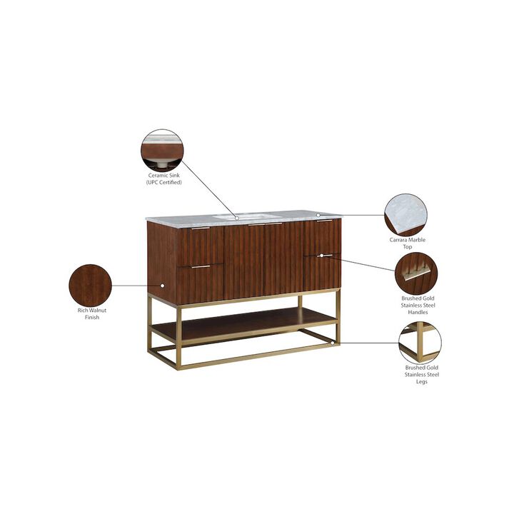 Meridian Furniture Monad Walnut Bathroom Vanity