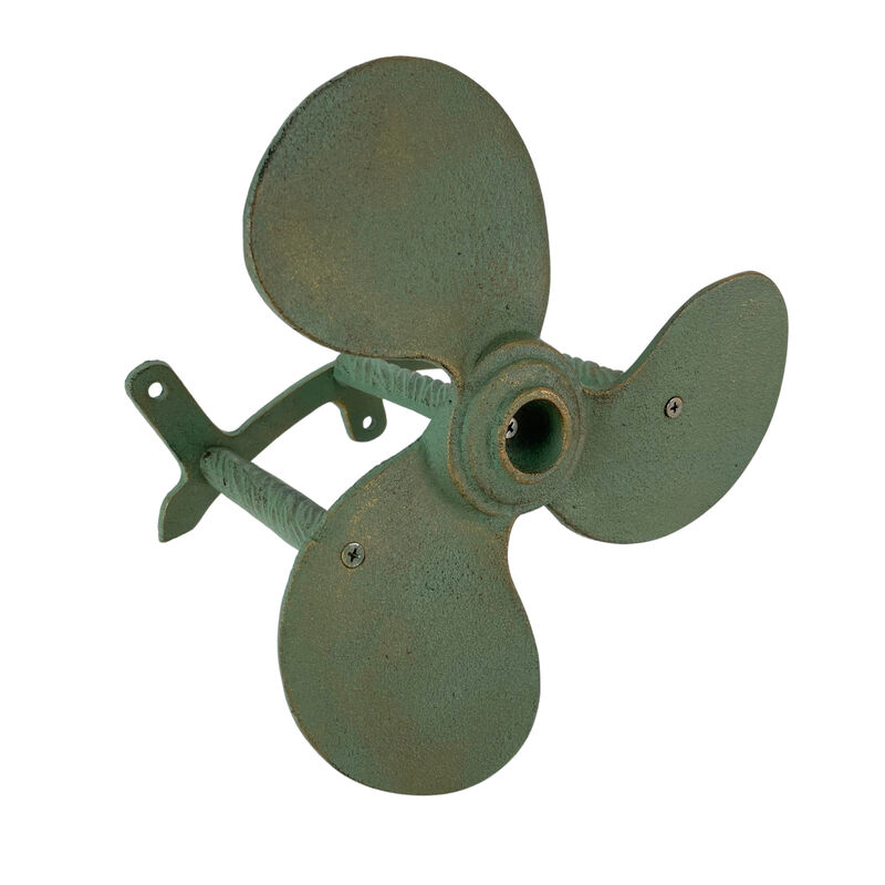 Nautical Propeller Hose Holder &ndash; Verdigris/Bronze, Cast Iron, Holds 75 Ft image number 6