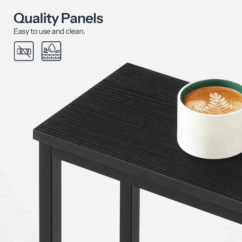 Modern Narrow Sofa Table with Storage Shelf for Small Spaces-Black image number 4