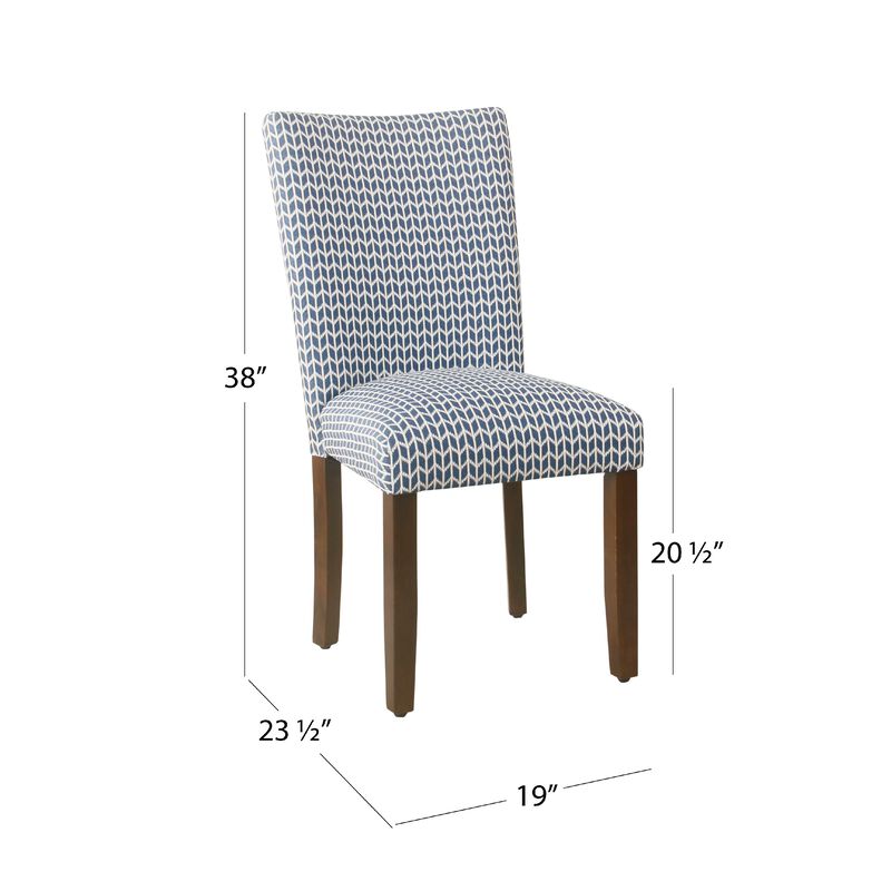 Jax Parsons Dining Chair Set of 2, Blue Geometric Print Polyester image number 4