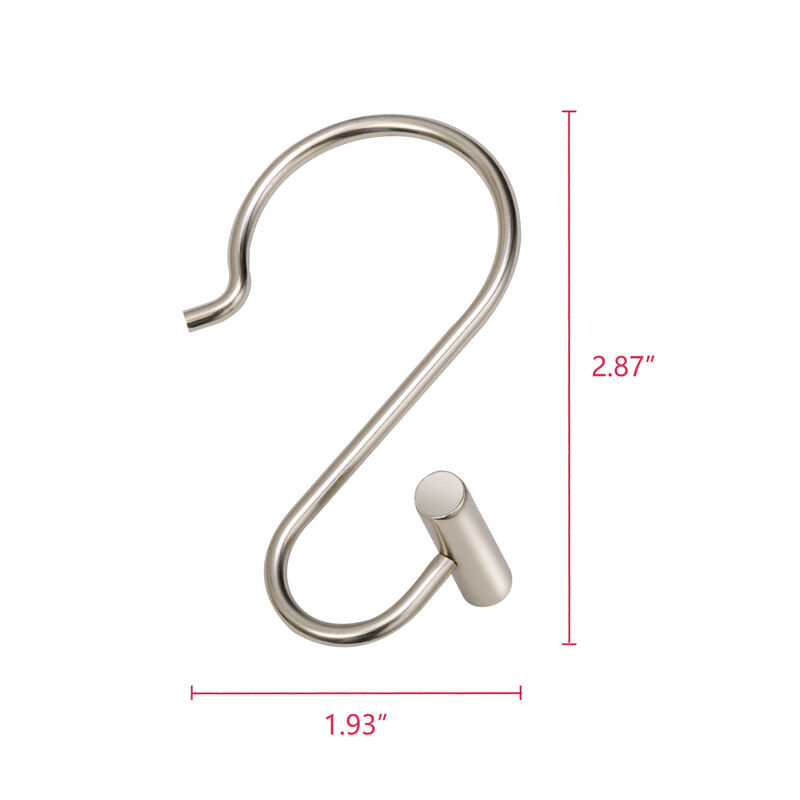 Metal Shower Curtain Hooks, Set of 12 image number 9