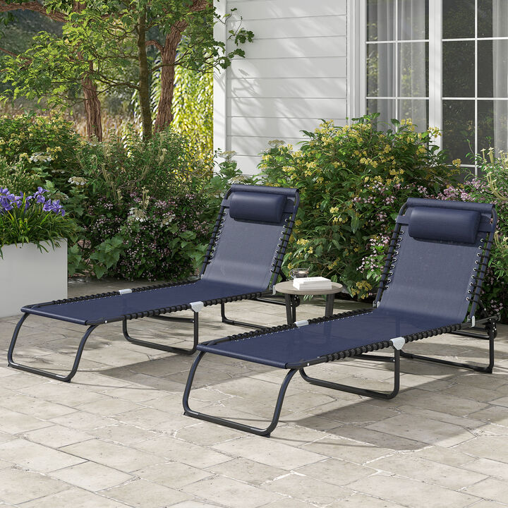 Hivvago 2 Adjustable Folding Chaise Lounge Chairs