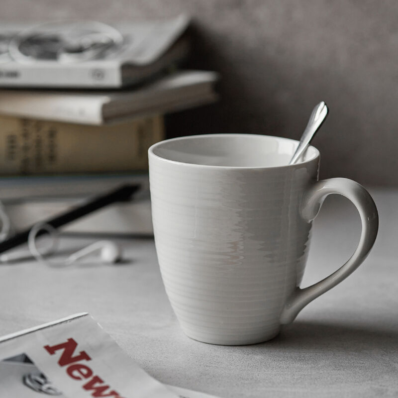 DOWAN Coffee Mugs Set of 6, 17 Oz Ceramic Coffee Cups with Handle, Large Coffee Mug for Coffee Tea, Party, Thanksgiving, Christmas gift, White