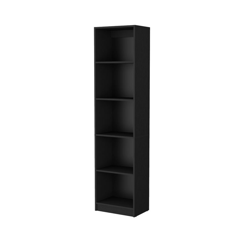 HomeRoots 70" Black Wood Five Tier Bookcase image number 0