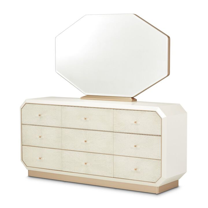Michael Amini La Rachelle Dresser with Mirror - Champagne