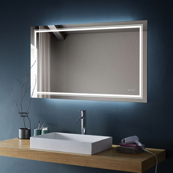 3660 inch Bathroom LED mirror Anti- fog mirror with button