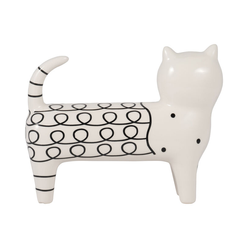 8x7" Swirls Cat, White image number 3