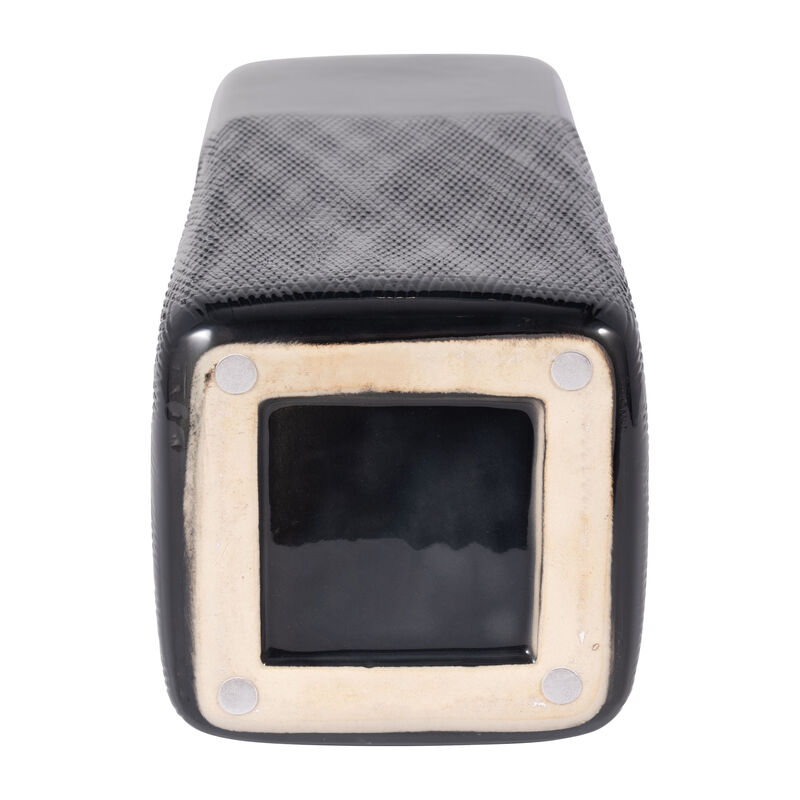 Cer, 18" Squared Grooved Vase, Black image number 5