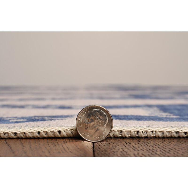 Linon Washable Seabourne Ivory/Blue, Rug image number 1