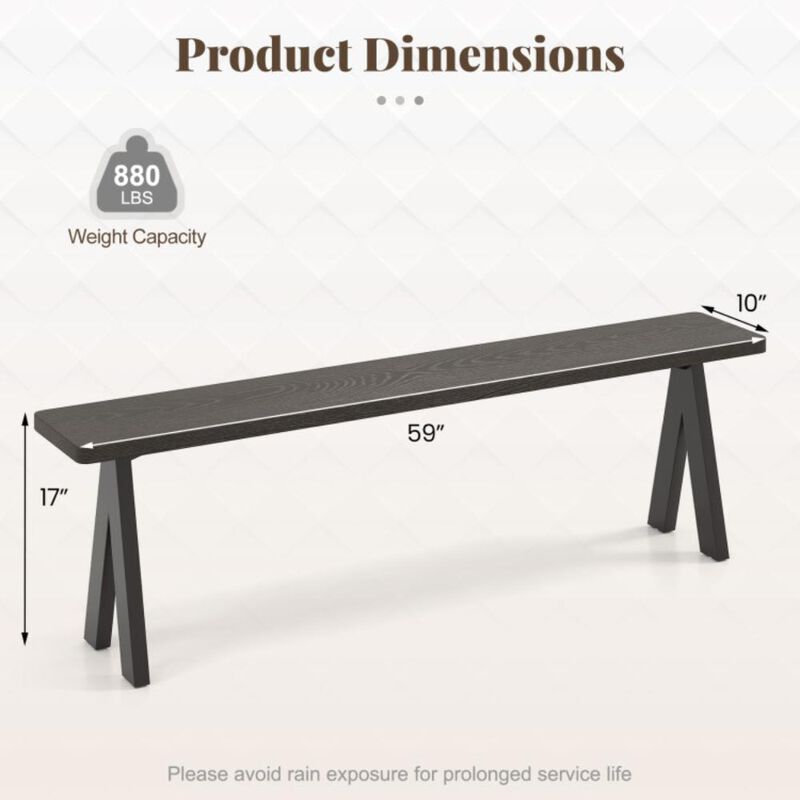 Hivvago 3-Person Outdoor Bench Set of 2 with 800 LBS Bearing Capacity
