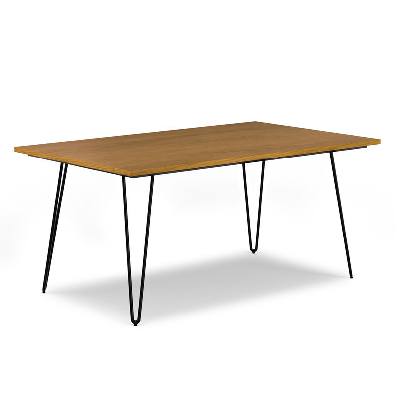 Hunter 66 inch x 40 inch Rectangle Industrial Dining Table in Oak image number 5