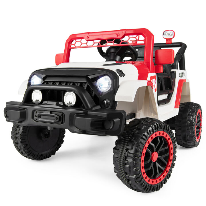 12V Kids Ride On Toy Truck with 3 Speeds and Remote Control for Yard