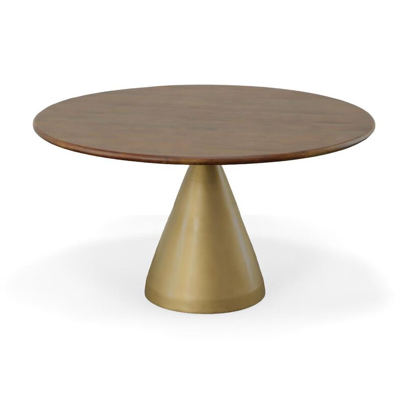 Carolina Living Gio 54 Pedestal Dining Table - Elm/Gold