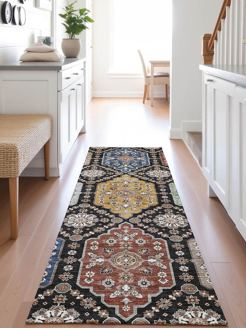 Silk Road SR7 Black 2'3" x 7'6" Rug image number 1