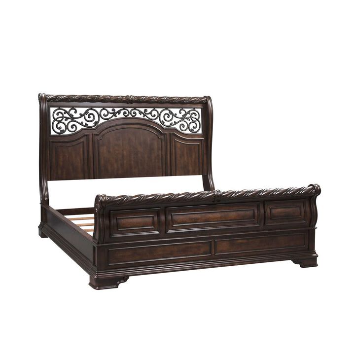Liberty Furniture Arbor Place King Sleigh Bed in Brownstone