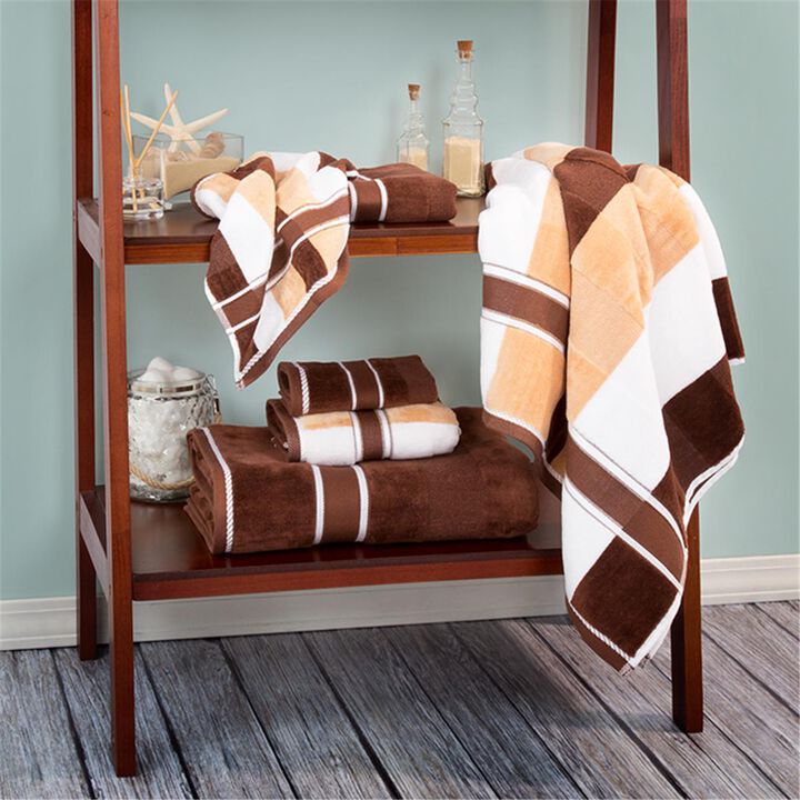 Lavish Home  100 Percent Cotton Oakville Velour Towel Set,   6 Piece