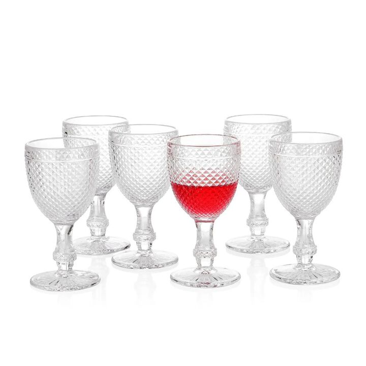 Grassi Chroma Collection Wine Goblets Glasses set of 6, 10.6 oz