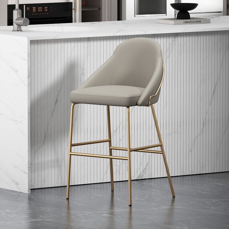 Gracie Barstool in Gray and Gold