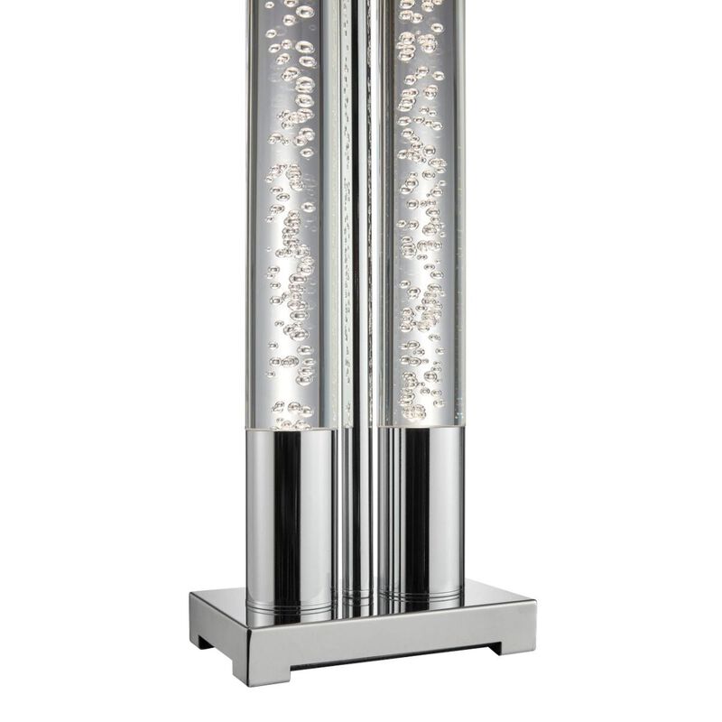Night tubes Table Lamp Chrome Metal and Acrylic LED Light