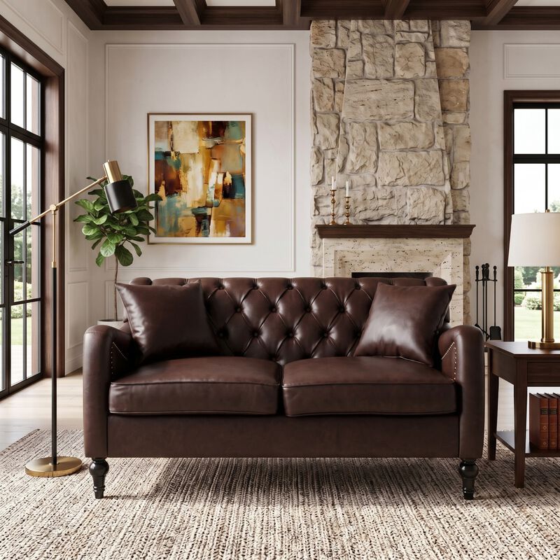 Nulin PU Leather Loveseat Sofa image number 1