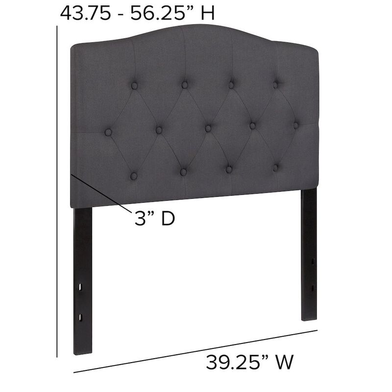Flash Furniture Tufted Upholstered Twin Size Headboard in Dark Gray Fabric image number 2