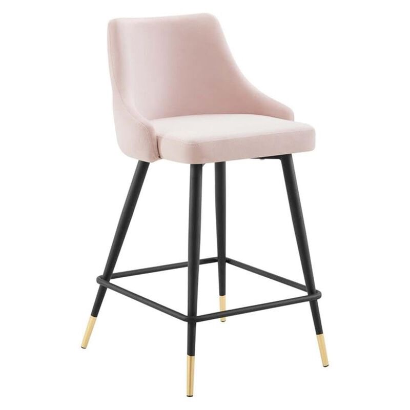 Modway Adorn Tufted Performance Velvet Counter Stool, Pink image number 0