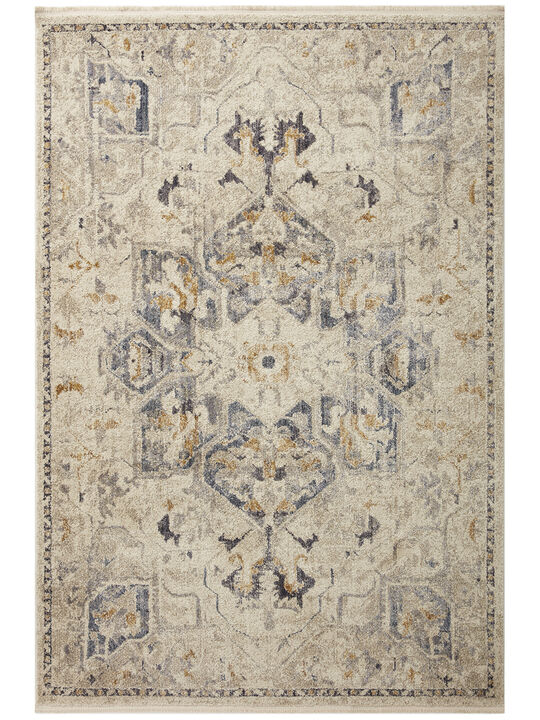 Janey JAY01 Natural/Indigo 18" x 18" Sample Rug by Magnolia Home by Joanna Gaines