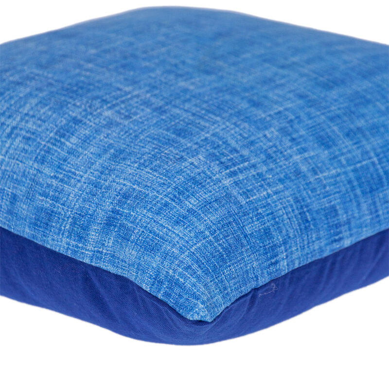 HomeRoots 18" Blue Cotton Throw Pillow image number 3