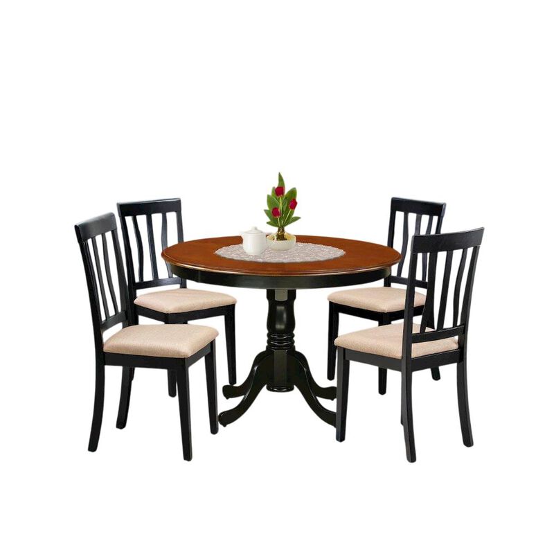 5 Pc set with a Dining Table and 4 Dinette Chairs in Black