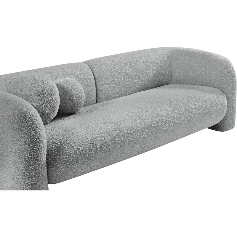 Meridian Furniture Emory Grey Boucle Fabric Loveseat
