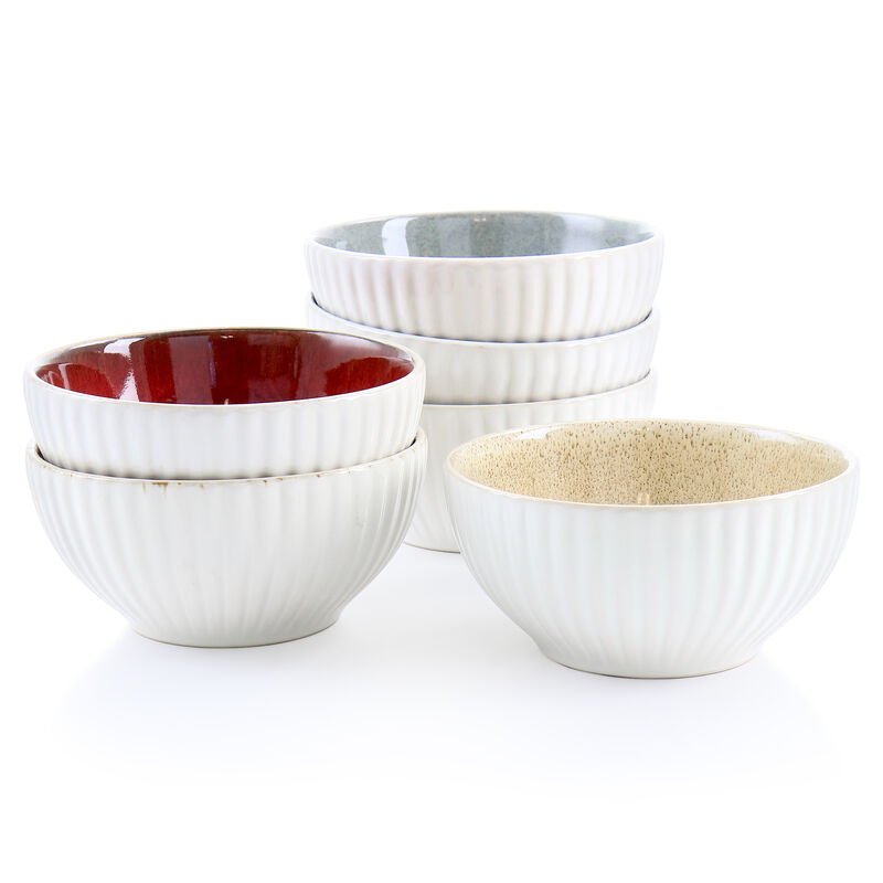 Laurie Gates Sierra 6 Piece 6.3 Inch Stoneware Bowl Set in Assorted Colors