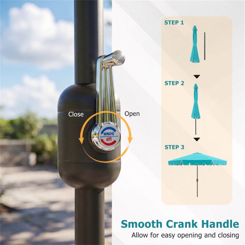 10 FT Patio Umbrella with Push Button Tilt and Crank image number 6