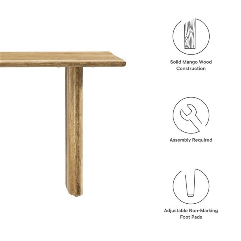 Modway EEI-6343-OAK Amistad 46" Wood Bench, Oak image number 9