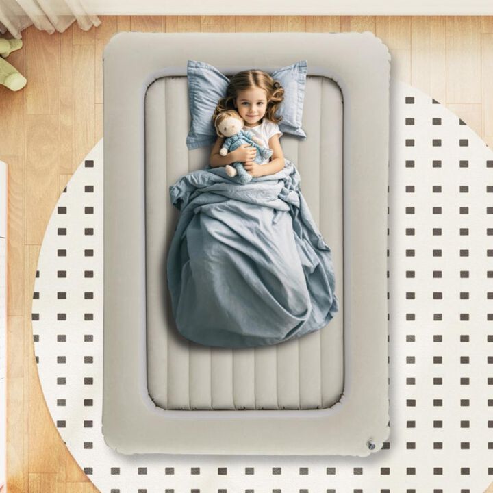 Hivvago Inflatable Toddler Travel Bed with Electric Pump and Raised Bed Rails