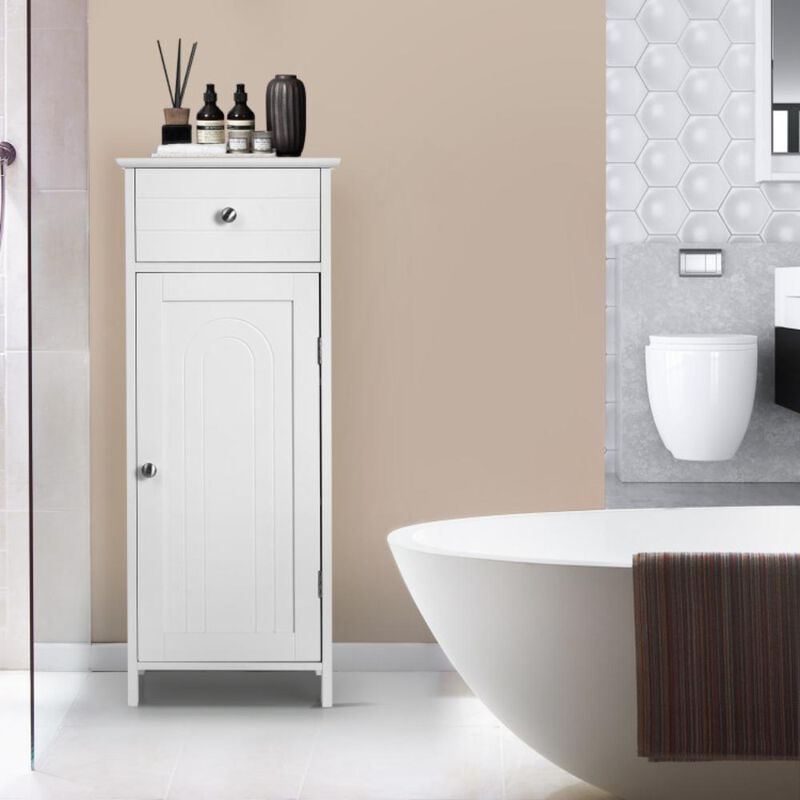 Hivvago Wooden Storage Free-Standing Floor Cabinet with Drawer and Shelf