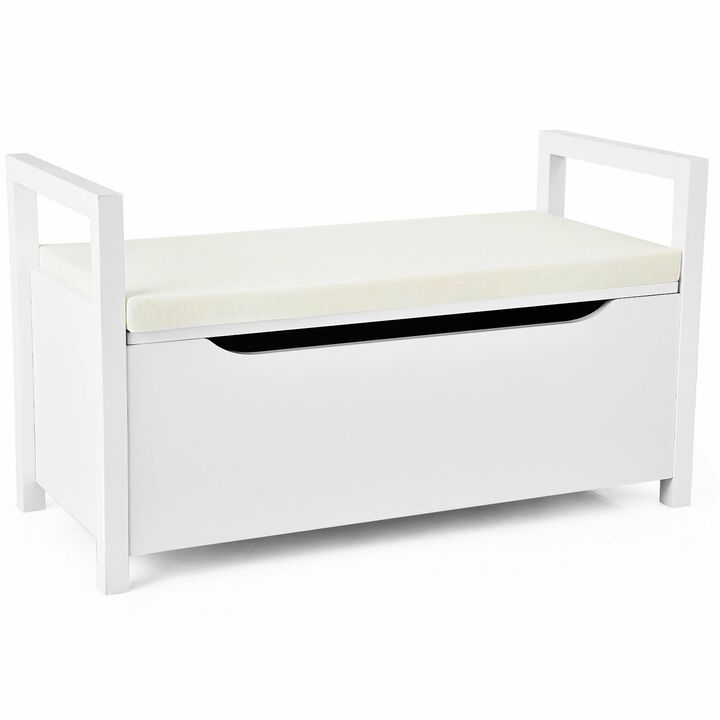 Shoe Storage Bench with Cushion Seat for Entryway
