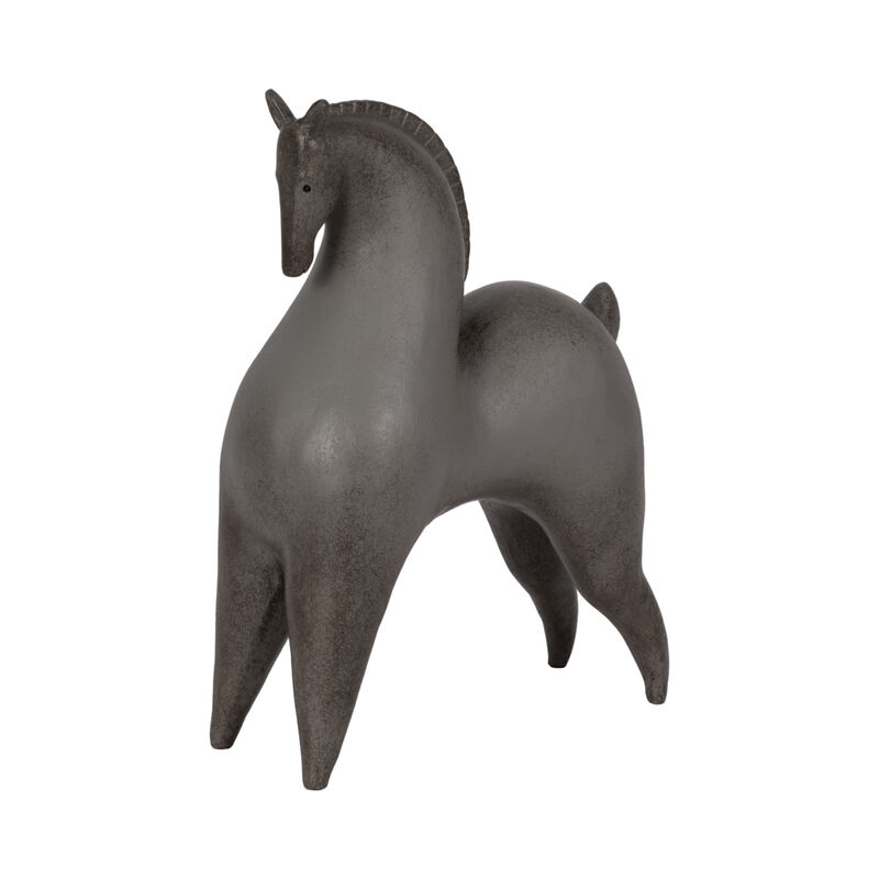 12" Curved Horse, Grey image number 1
