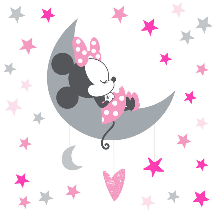 Disney Baby Minnie Mouse Pink/Gray Celestial Wall Decals by Lambs & Ivy