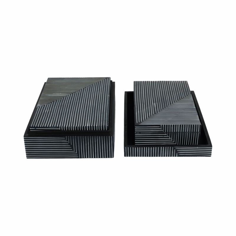 S/3 Pinstripe Boxes, Navy image number 2