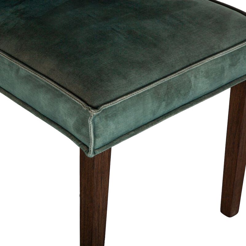 World Interiors Aven Dining Chair in Green Velvet with Dark Legs image number 7