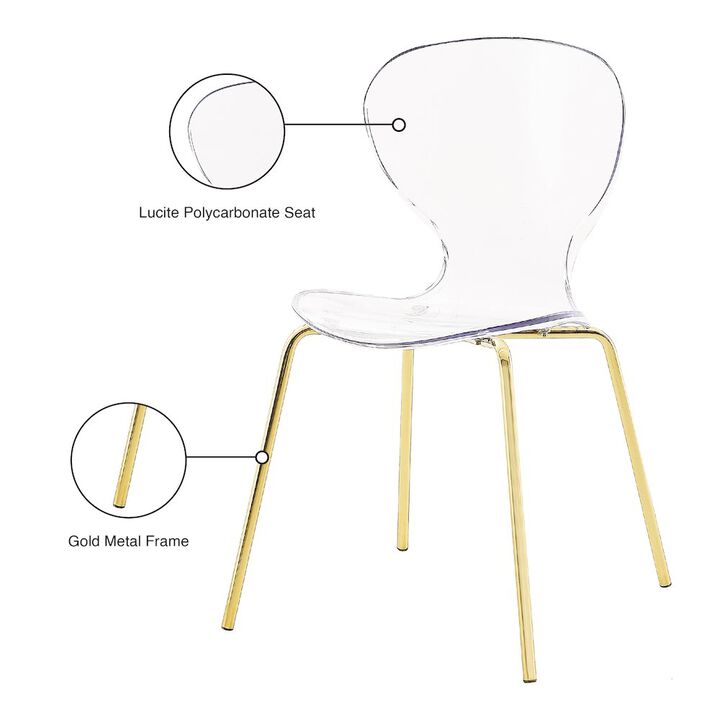 Meridian Furniture Clarion Gold Metal Dining Chair, Set of 2