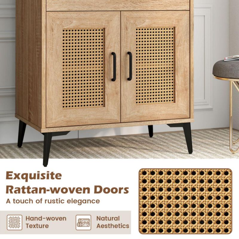 Hivvago Coffee Bar Cabinet with Pegboard Storage Drawer and Adjustable Shelf