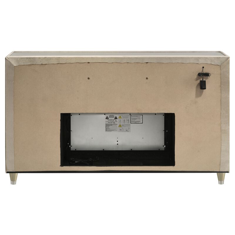 Maren Wide Dresser, 8 Drawers, LED Flame box, Velvet image number 4